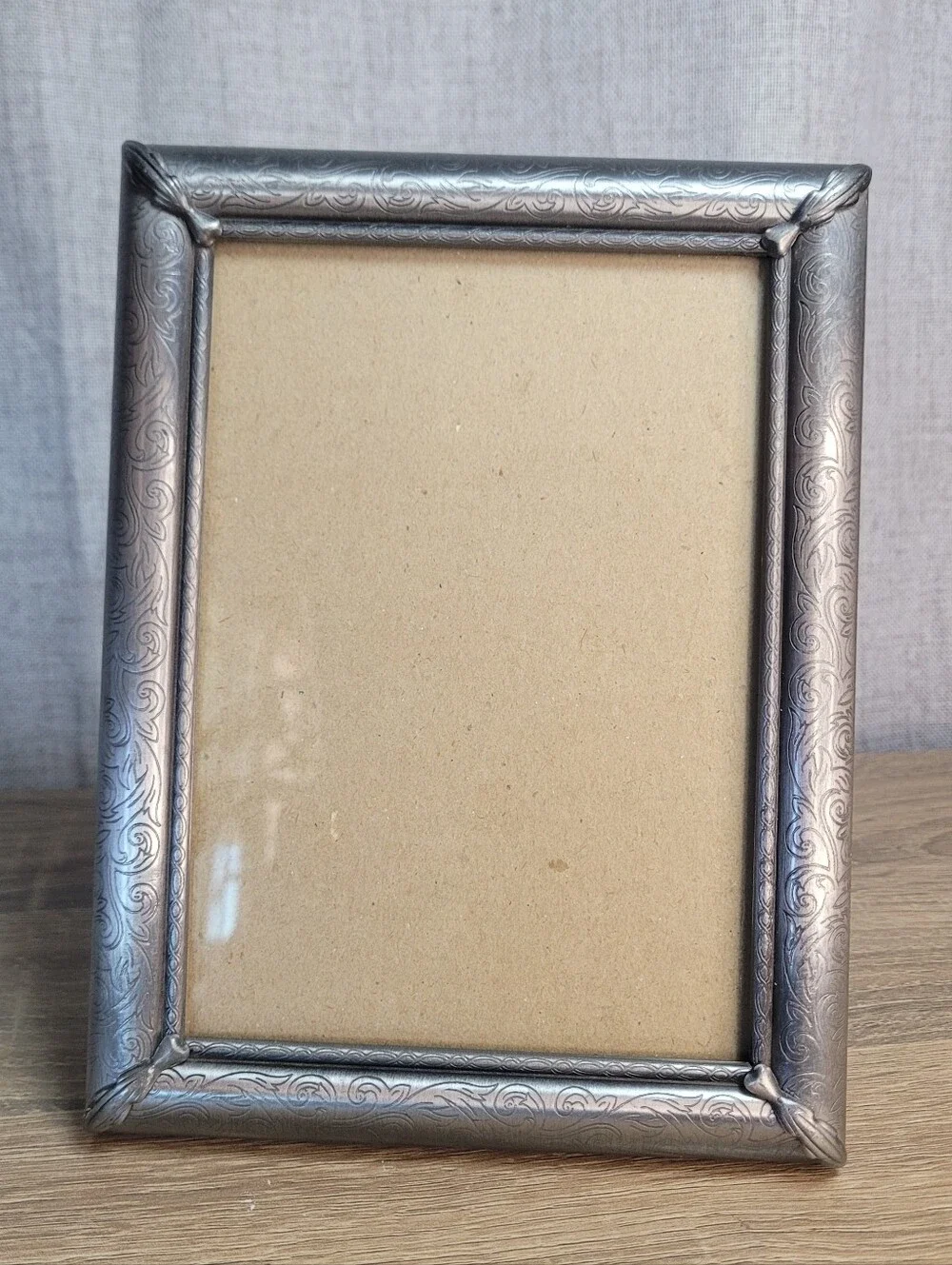 Ornate Silver Photo Frame - Decorative Metal Finish Vintage
